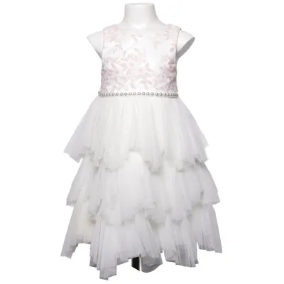 Blomsterpigekjole (Hvid, Pink) fra American Princess Polyester