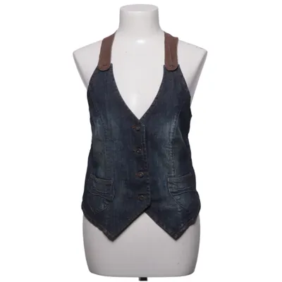 Denim vest (Blue, Brown) from ONLY Limitless Denim Cotton, Elastane, Leather