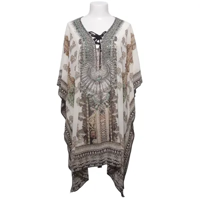 Poncho (Beige, Multicolored) from Elissa Polyester