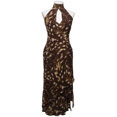 Maxi dress (Brown, Beige) from Roccobarocco Silk