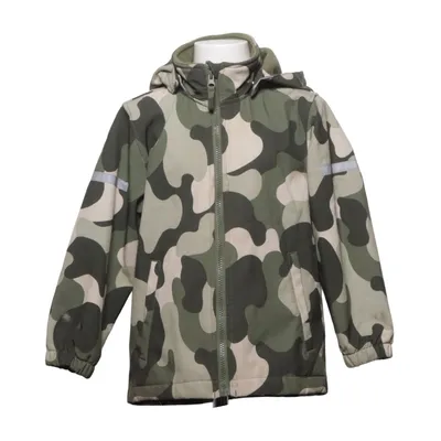Softshell jacket (Green, Multicolored) from Lindex Kids Elastane, Polyester, Polyurethane