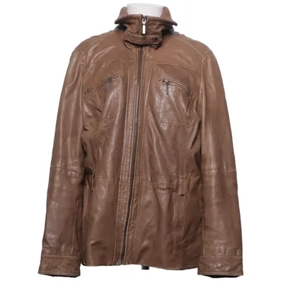Leather jacket (Brown) from By Love & J Love Cotton, Leather, Polyester