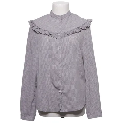 Blouse (White, Gray) from Nife Elastane, Polyester