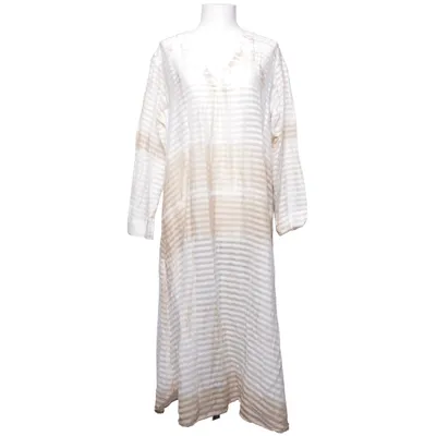 Långklänning (Beige, Vit) från Oneseason Bomull, Viskos