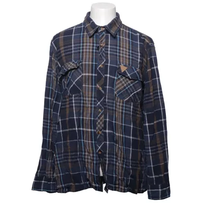 Flanellen overhemd (Blauw, Bruin, Wit) van Woodstock Katoen