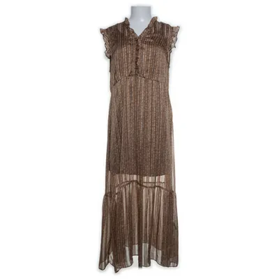 Maxi dress (Brown, Multicolored) from Levate Polyester, Viscose