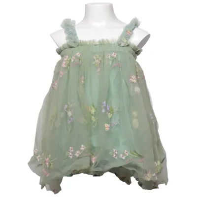 Blomsterpigekjole (Grøn, Flerfarvet) fra NNJXD Polyester