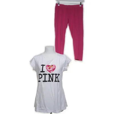 Pyjamas (Vit, Rosa) från Pink Panther Bomull