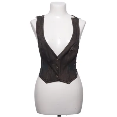 Denim vest (Brown) from Free People Cotton, Viscose