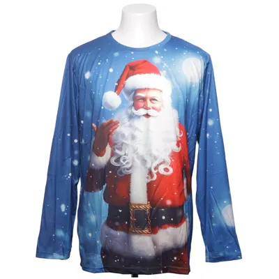 Langærmet t-shirt (Blå, Flerfarvet) Polyester