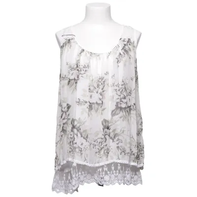 Tanktop (Wit, Groen) Elastaan, Zijde, Viscose
