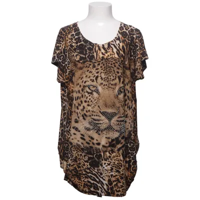 Top (Brown, Black) from Miss Line Cotton, Polyester