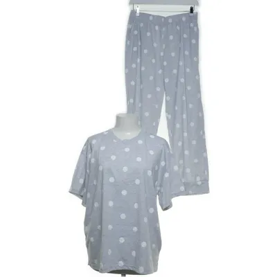 Pyjama (Grijs, Wit) van Adika Katoen, Polyester