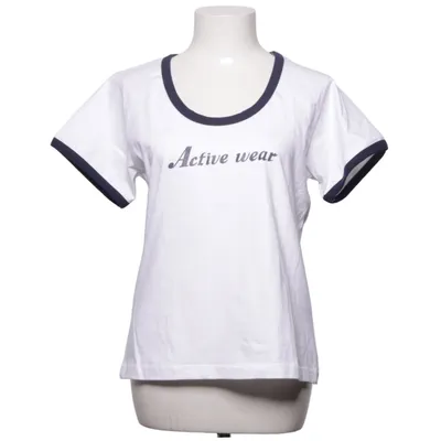 T-shirt (Hvid, Blå) fra Comfort Fashion Bomuld, Elastan