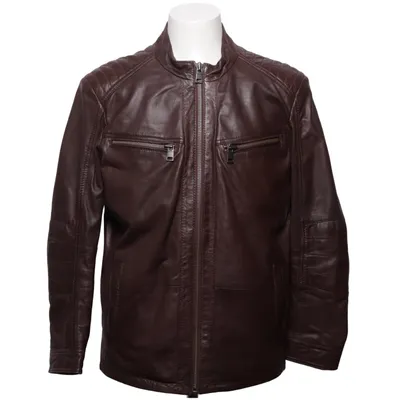 Läderjacka (Brun) från Ross & Cole Skinn, Polyester