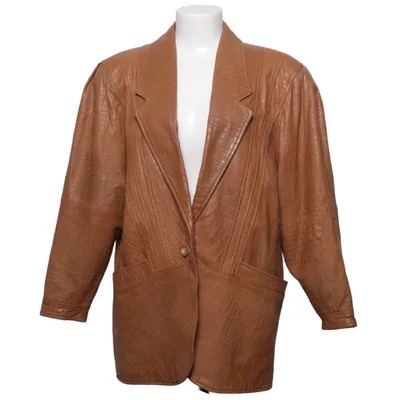 Leather blazer (Brown) from Giorgio Mobiani Leather, Viscose