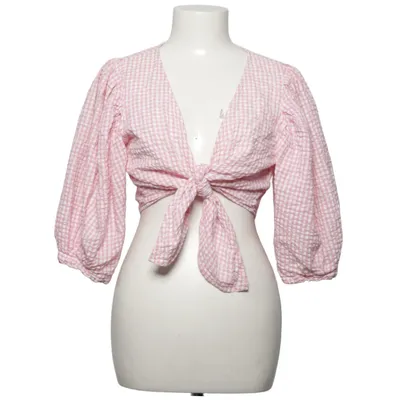 Wrap blouse (White, Pink) from Monki Cotton