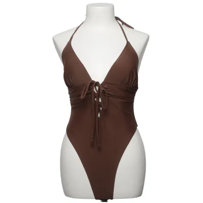 Maillot de bain une pièce (Marron) Élasthane, Polyamide