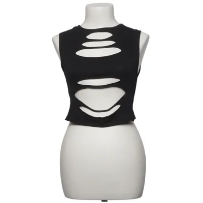 Crop top (Black) from Jaded Cotton, Elastane