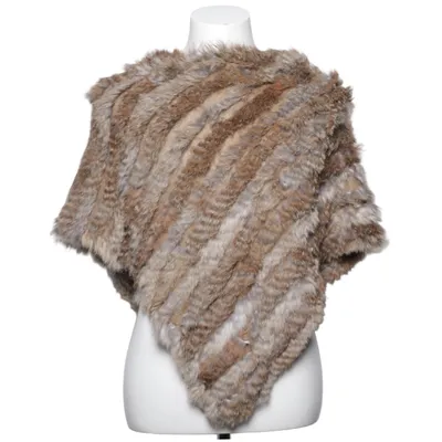 Poncho (Brun) från Soyaconcept Akryl, Kaninpäls