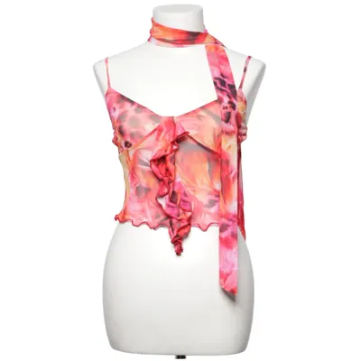 Crop top (Röd, Orange, Flerfärgad) från Fashion Nova Elastan, Polyester