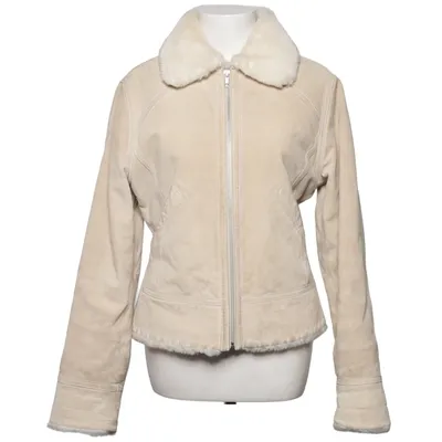 Shearling jas (Beige) van Gipsy Acryl, Leer, Polyester