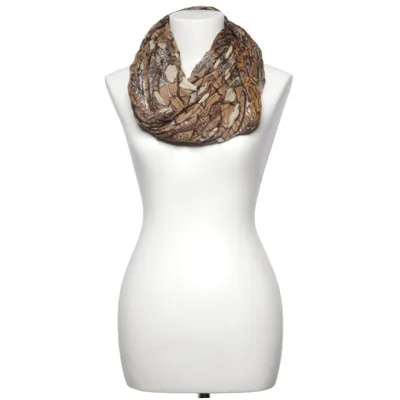 Infinity scarf (Brun, Flerfarvet) fra Pieces Accessories