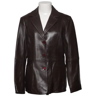 Blazer en cuir (Marron) de Giorgio Acétate, Cuir, Viscose