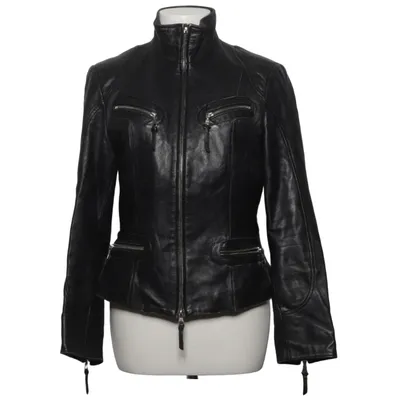 Leather jacket (Black) from Petroff Leather, Polyester