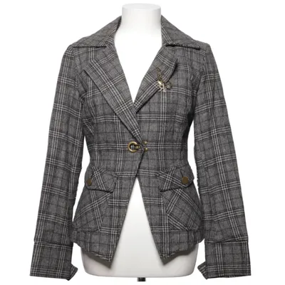 Blazer (Grå, Sort, Hvid) fra VILA Clothes Polyester, Viscose, Uld