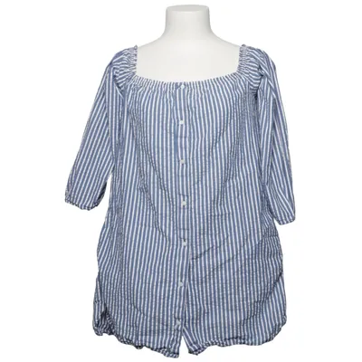 Blouse (Blue, White) from Zara Trafaluc Collection Cotton