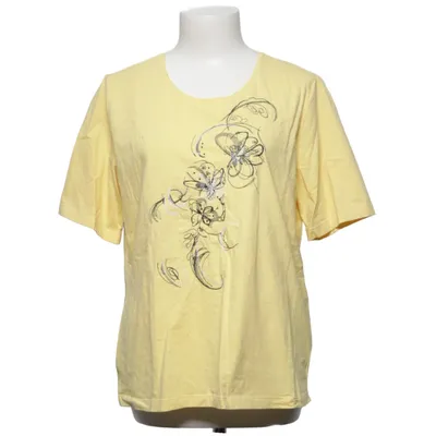 T-shirt (Geel) van Lebek Collection Katoen, Elastaan
