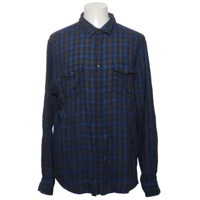 Flanellskjorta (Blå, Grå) från John Varvatos Bomull, Modal, Ull