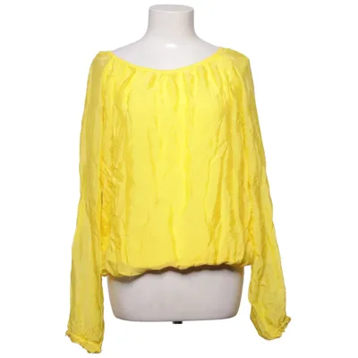 Bluse (Gul) fra Anna Justper Elastan, Silke, Viscose