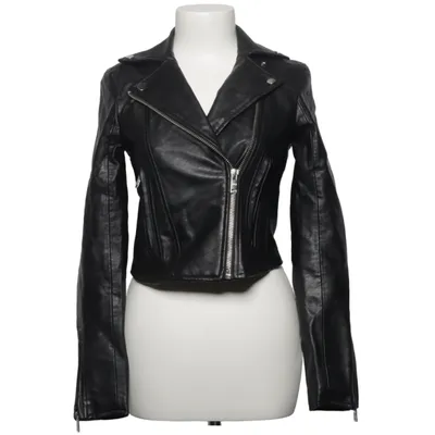 Bikerjakke (Sort) fra Abercrombie & Fitch Bomuld, Kunstlæder, Polyester, Viscose