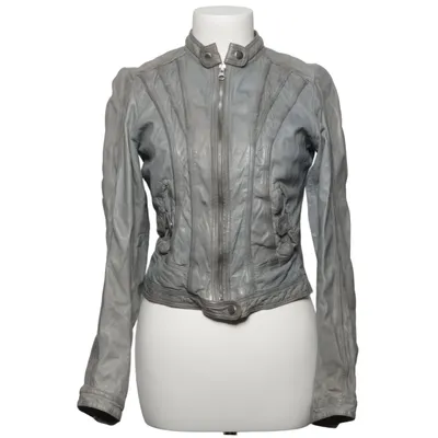 Leren jack (Grijs) van Rock'n Blue Katoen, Leer, Polyester