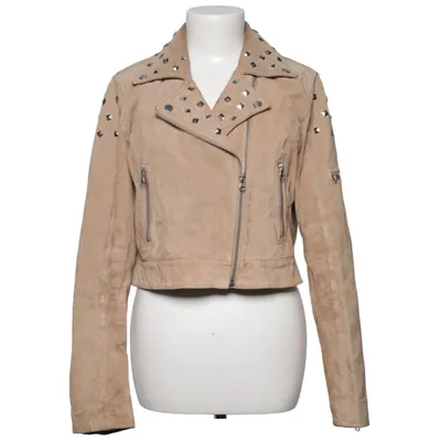 Biker jacket (Beige) from Livelo Leather, Polyester