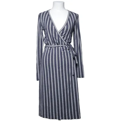 Omlottklänning (Blå, Vit) från Boden Elastan, Viskos