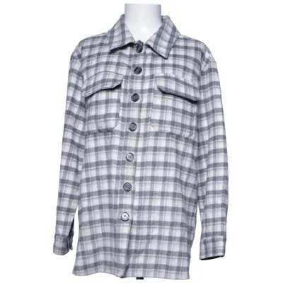 Flannel shirt (Gray, White) from Monia Polyester, Wool