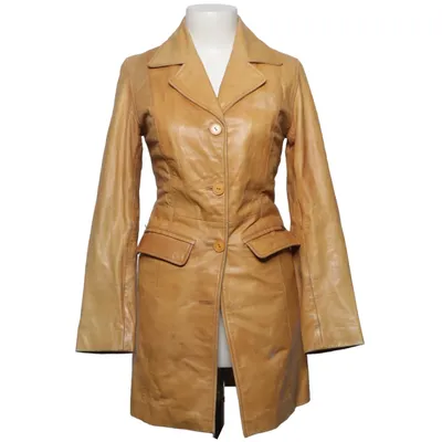 Veste longue en cuir (Beige) de Rocco Barocco Cuir, Polyester