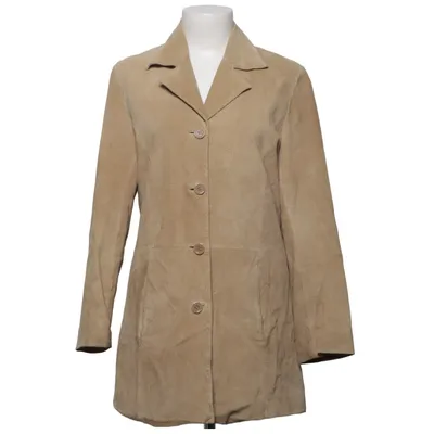 Veste longue en cuir (Beige) de Leather Legend Cuir, Polyester, Viscose