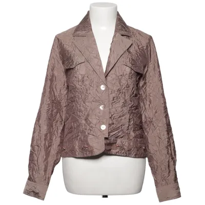 Jacket (Brown) from Jensen Women Only Polyester, Silk