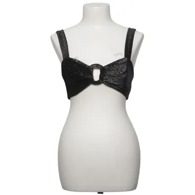 Crop top (Black) from PatBO Elastane, Polyamide, Polyester