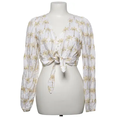 Wikkelblouse (Wit, Geel) van Dotti Linnen