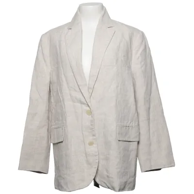 Blazer (Beige) van Mango Katoen, Linnen, Polyester