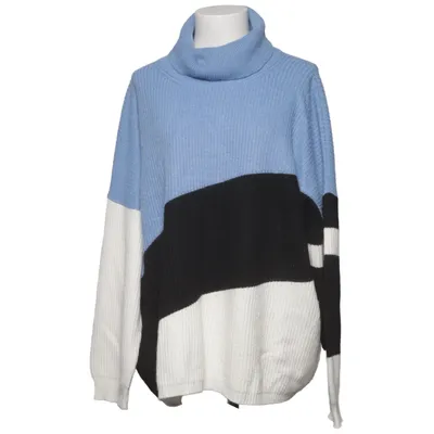 Pul à col roulé (Bleu, Noir, Blanc) de Marina Rinaldi Cachemire, Polyamide, Viscose