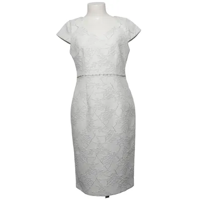 Kjole (Hvid) fra Isabella Acetat, Elastan, Metallfiber, Polyester