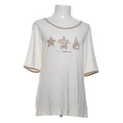 T-shirt (Blanc, Beige) de Fuego Coton, Élasthane, Modal