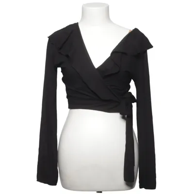Wrap top (Black) from Fashion Union Elastane, Viscose