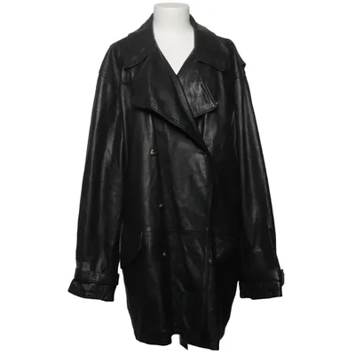 Leather coat (Black) from Joseph Abboud Acetate, Cotton, Leather, Viscose